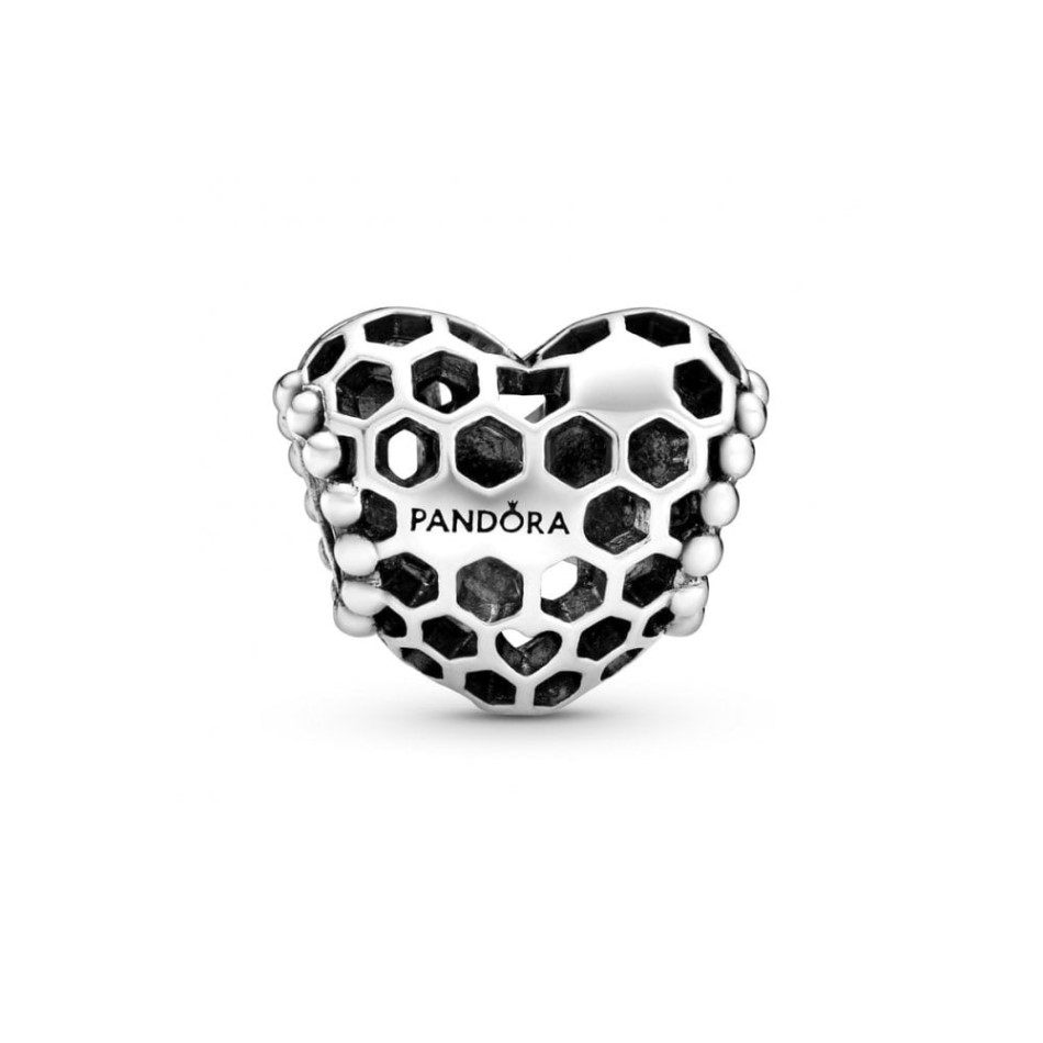 Bee Happy Honeycomb Heart Charms Pandora NZ