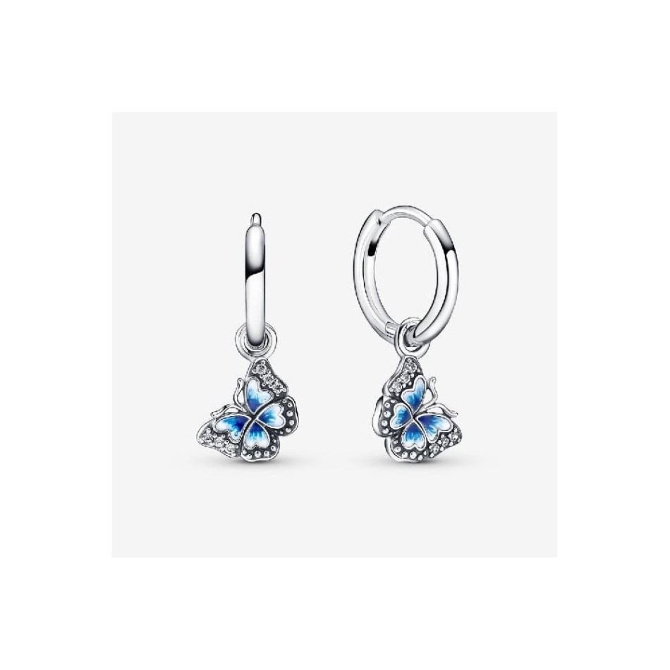 Blue Butterfly Hoop Earrings Pandora NZ