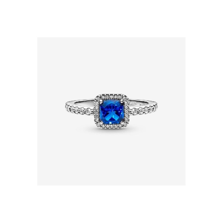 Blue Pandora NZ Square Sparkle Halo Ring