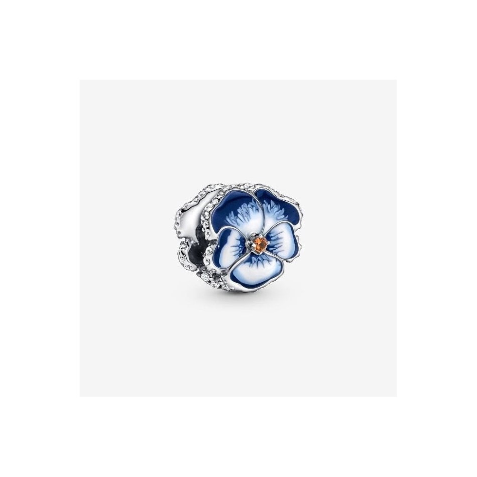 Blue Pansy Flower Charm Pandora NZ
