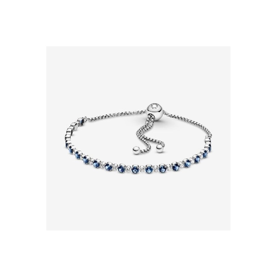 Blue and Clear Sparkling Slider Tennis Bracelet Pandora NZ