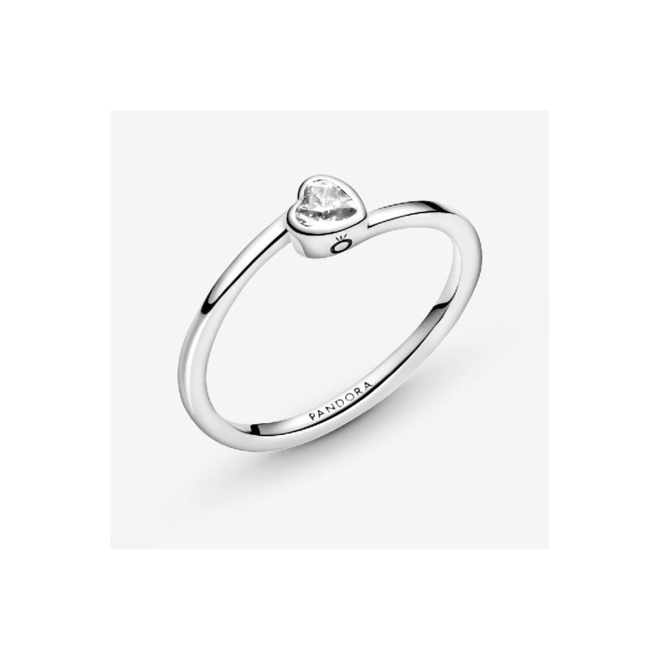 Clear Brand Pandora NZ Tilted Heart Solitaire Ring