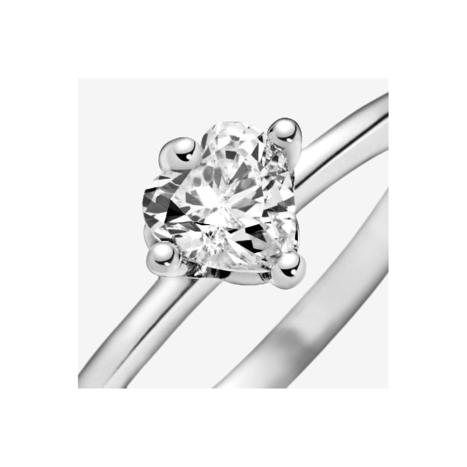 Clear Heart Solitaire Pandora NZ Brand Ring