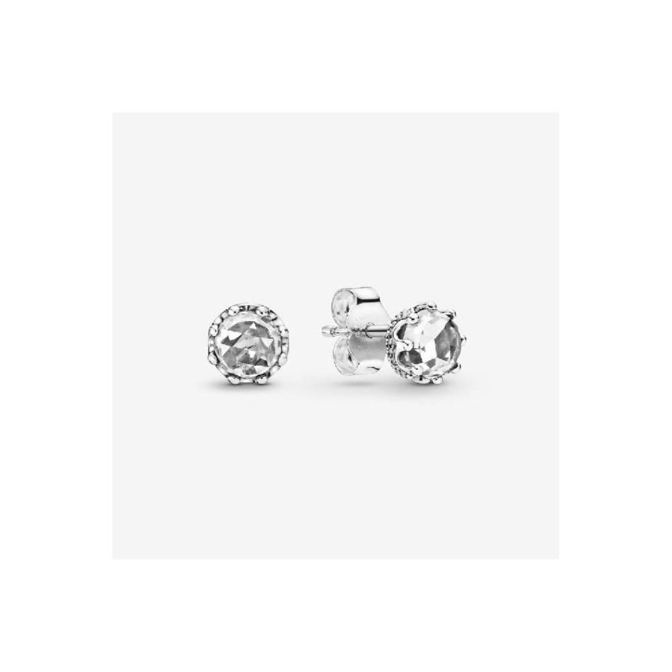 Clear Sparkling Crown Stud Earrings Pandora NZ