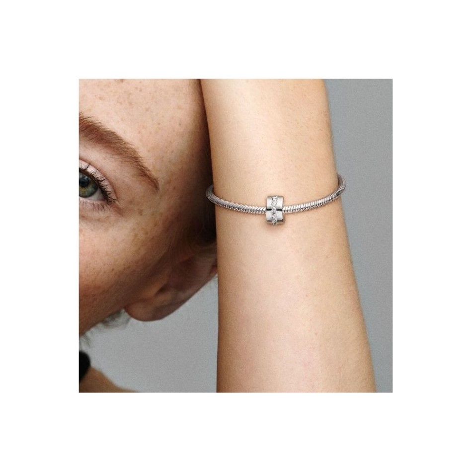 Clear Sparkling Row Clip Charm Pandora NZ