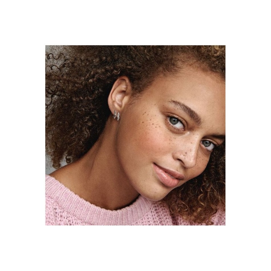 Crescent Moon & Stars Beaded Hoop Earrings Pandora NZ