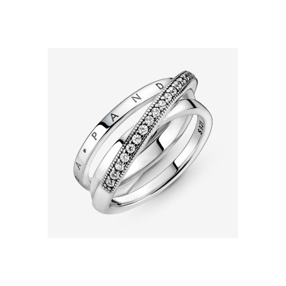 Crossover Fashion Pave Triple Band Ring Pandora NZ