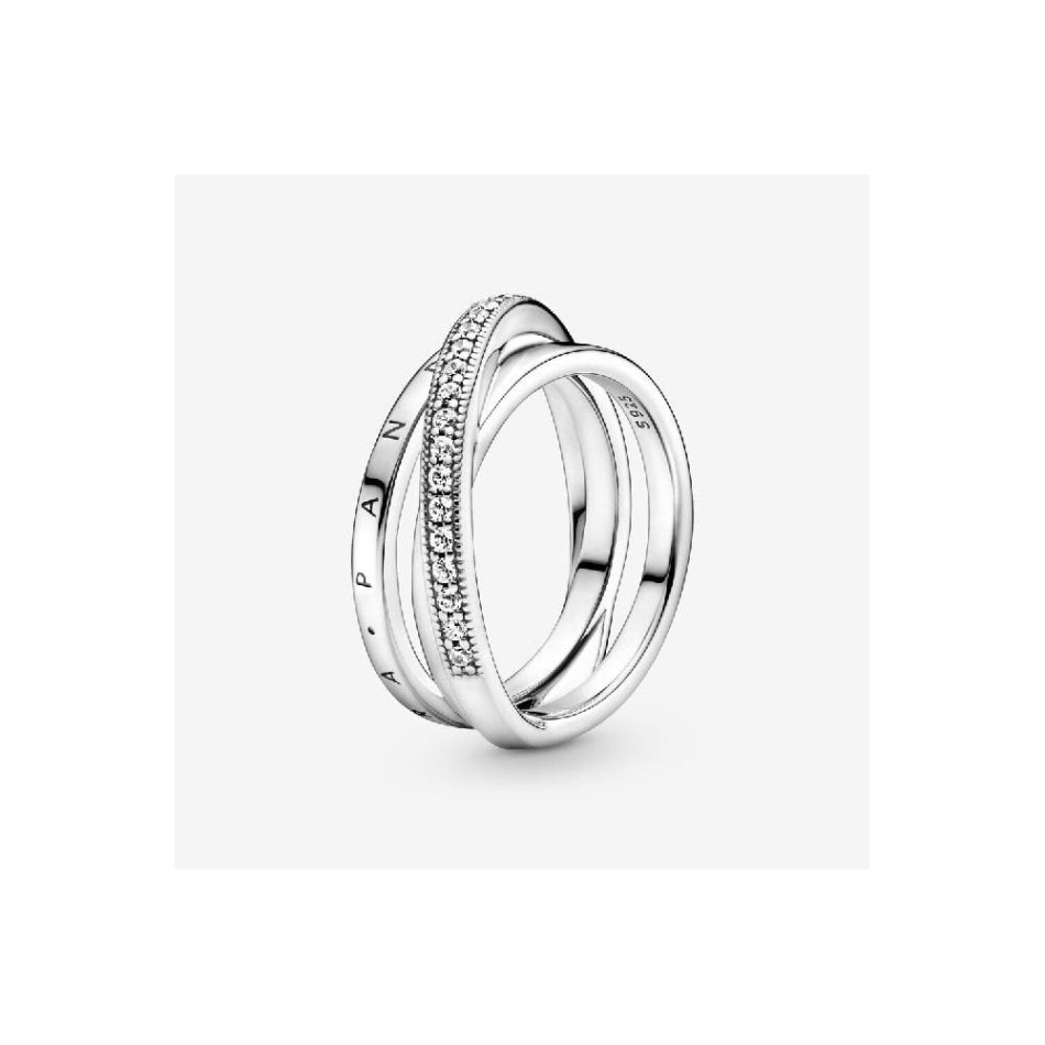 Crossover Pave Triple Band Ring Pandora NZ