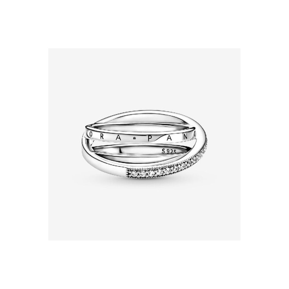 Crossover Pave Triple Fashion Band Ring Pandora NZ