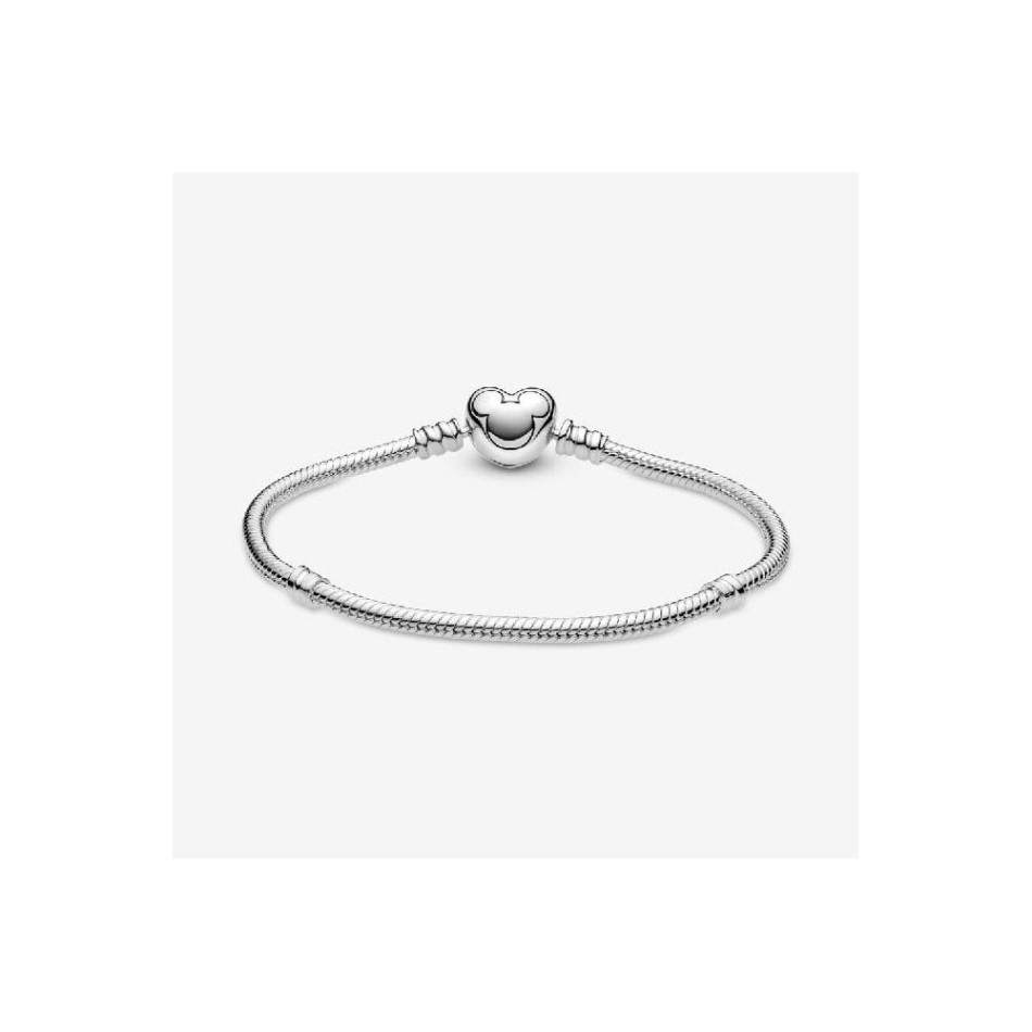 Disney Mickey Mouse Heart Pandora NZ Clasp Snake Chain Bracelet