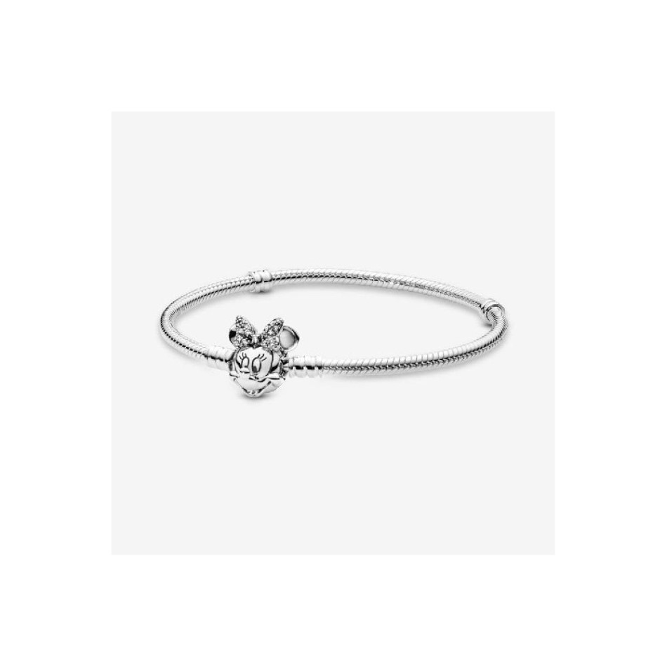 Disney Moments Brand Pandora NZ Pave Minnie Mouse Clasp Snake Chain Bracelet