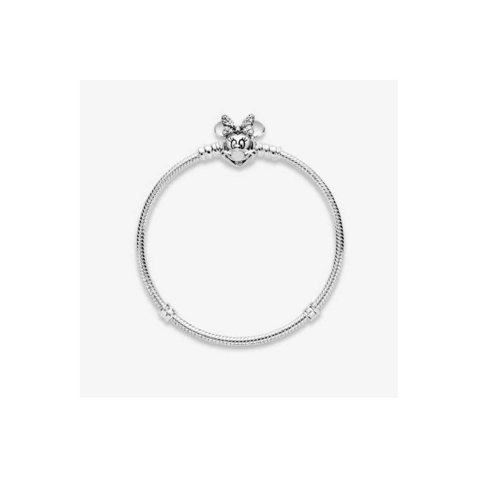 Disney Moments Pave Minnie Mouse Clasp Snake Chain Bracelet Pandora NZ