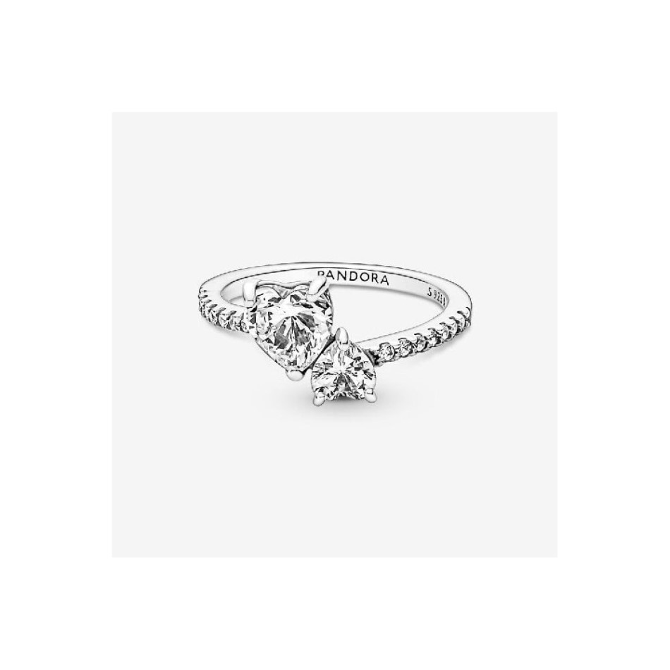 Double Heart Pandora NZ Sparkling Ring