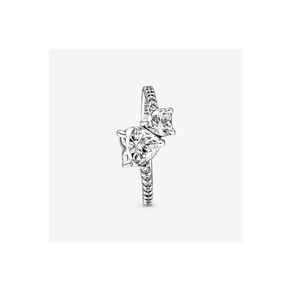 Double Heart Pandora NZ Sparkling Ring