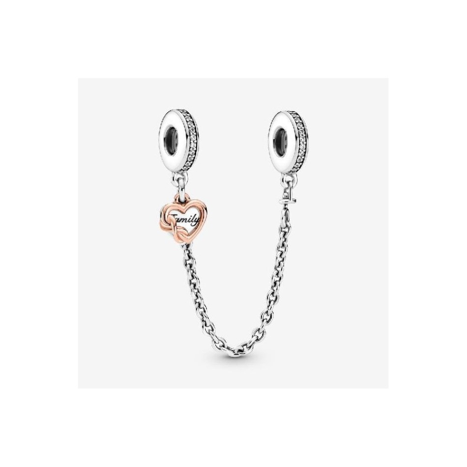 Family Heart Safety Chain Charm Pandora NZ