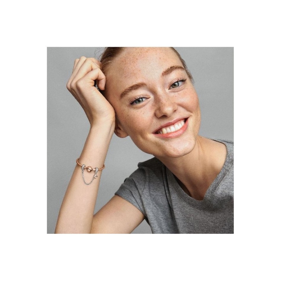 Family Heart Safety Chain Charm Pandora NZ