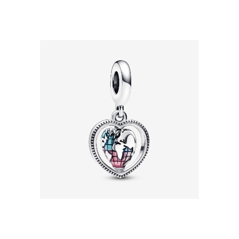 Family Spinning Heart Globe Dangle Charms Pandora NZ