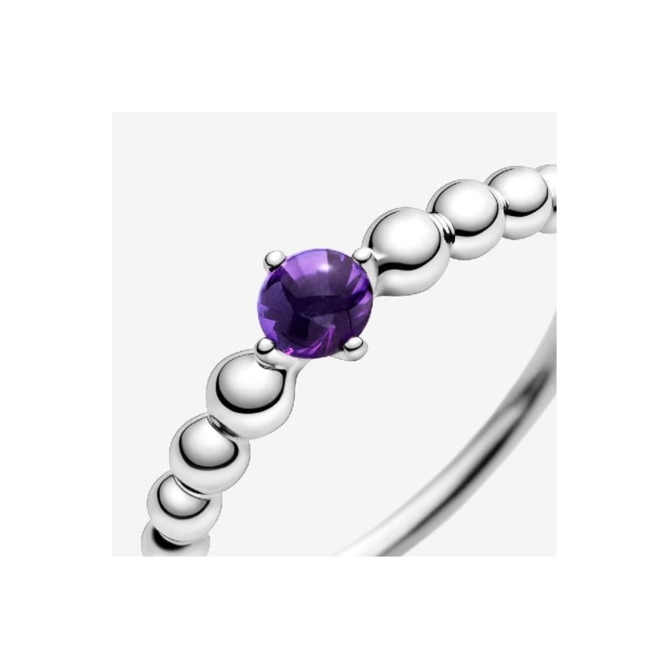 February Birthstone Pandora NZ Brand Beaded Ring