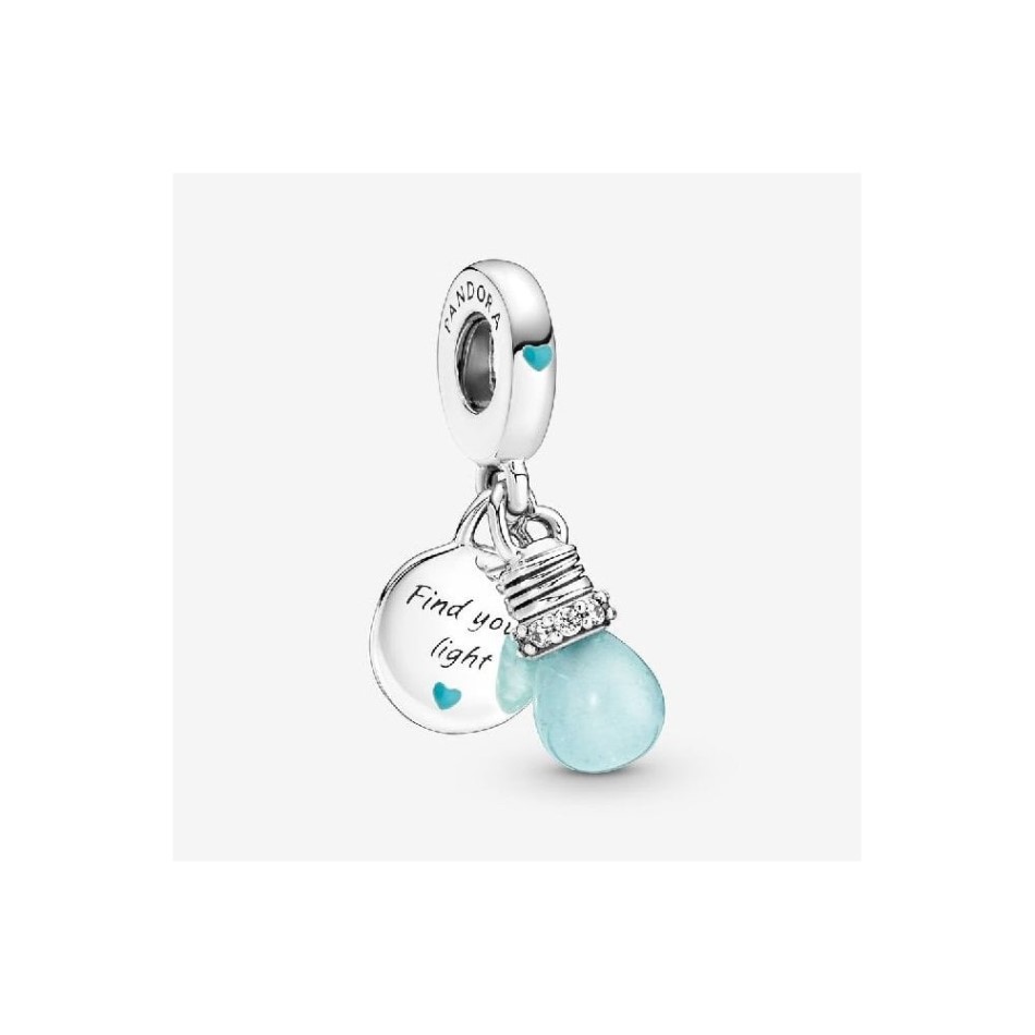 Glow-in-the-Dark Lightbulb Double Dangle Charms Pandora NZ