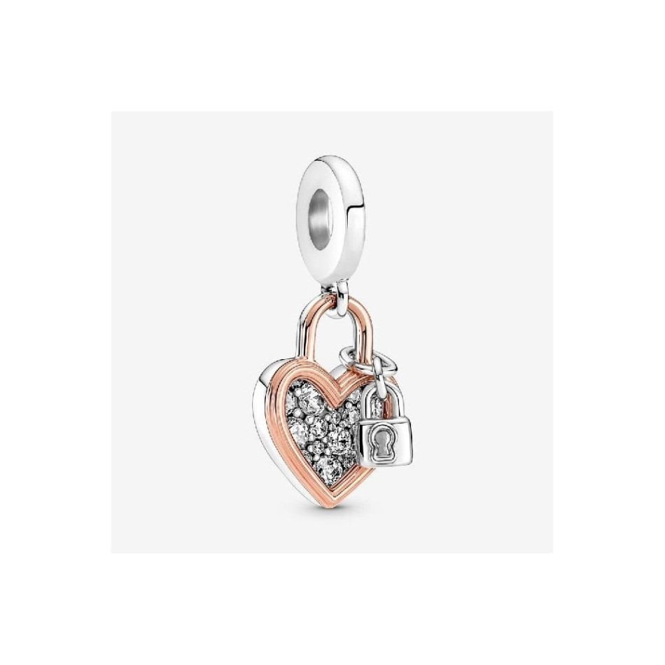 Heart Padlock Double Dangle Charms Pandora NZ