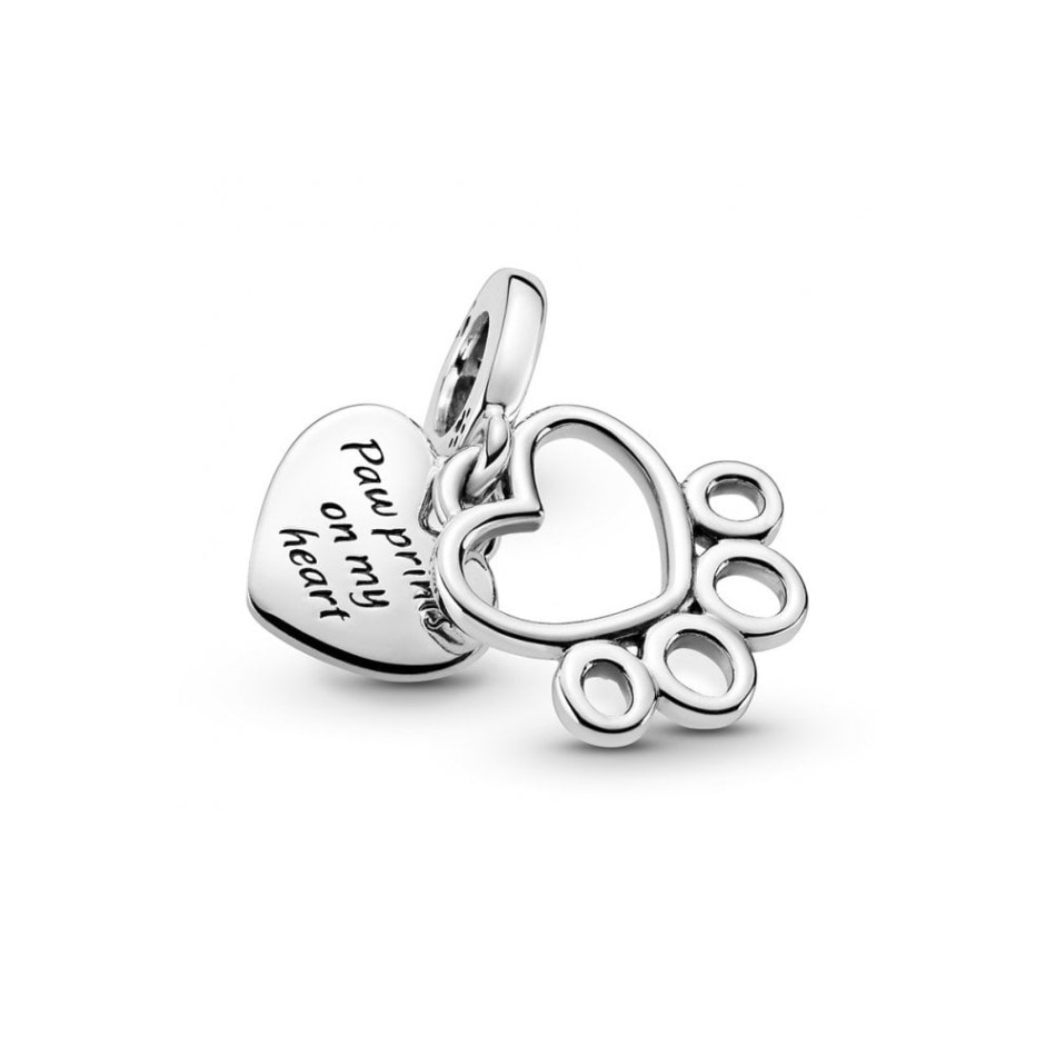 Hearts & Paw Print Dangle Charms Pandora NZ