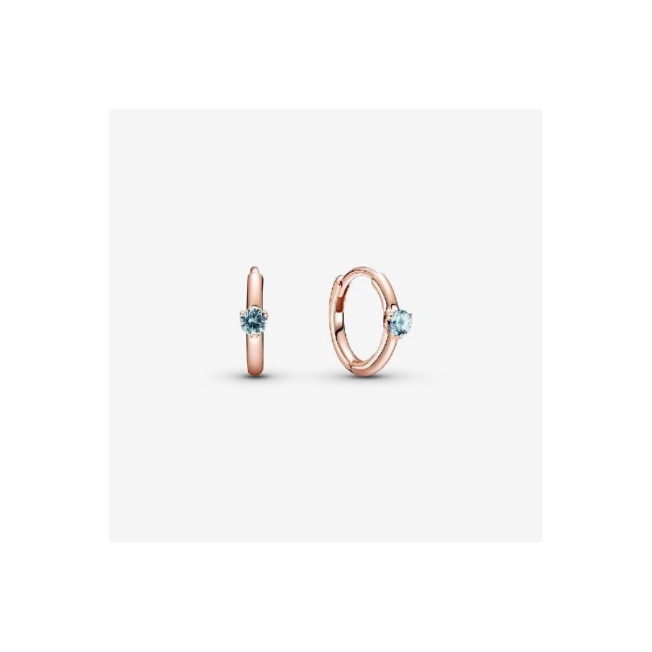 Light Blue Solitaire Huggie Hoop Earrings Pandora NZ