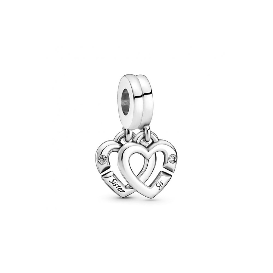 Linked Sister Hearts Split Dangle Charms Pandora NZ