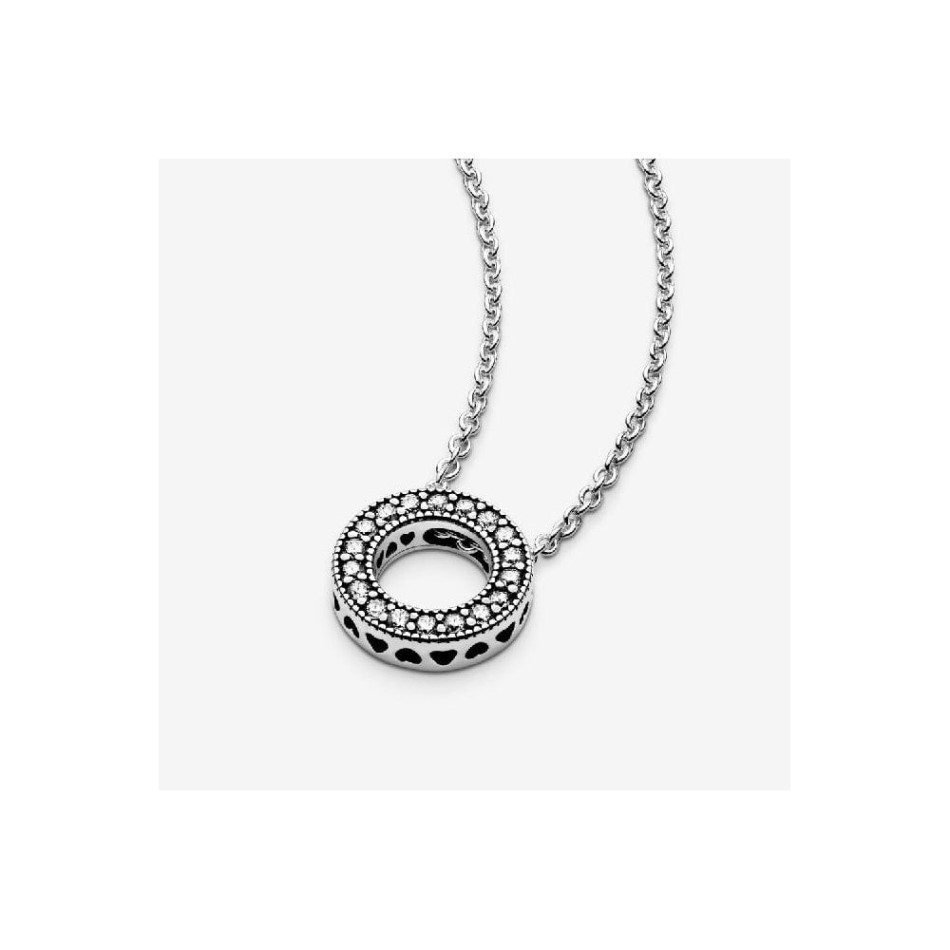 Logo Pave Circle Collier Necklace Pandora NZ
