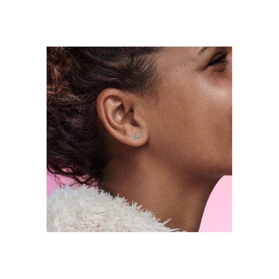 ME My Loves Chained Hearts Single Silver Stud Earring Pandora NZ