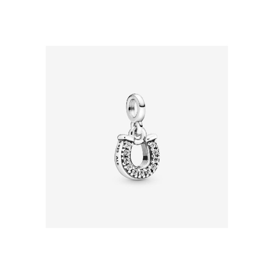 ME My Lucky Horseshoe Silver CZ Dangle Charms Pandora NZ