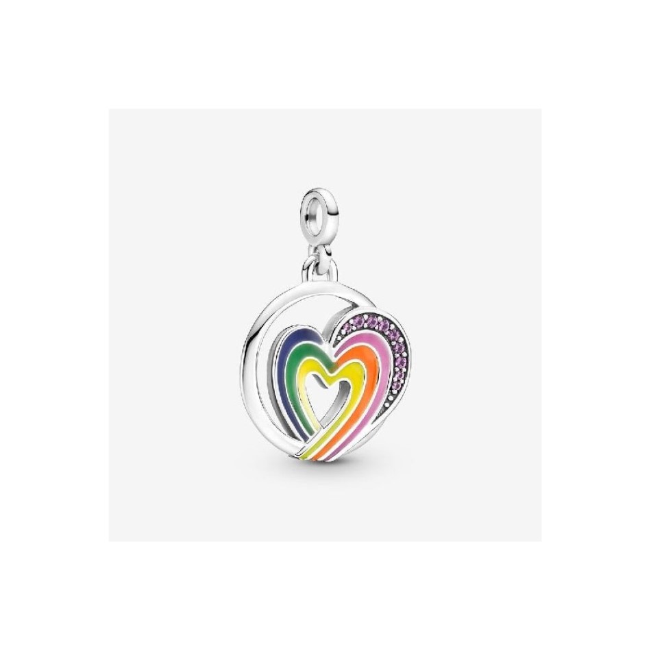 ME Rainbow Heart of Freedom Medallion Charms Pandora NZ