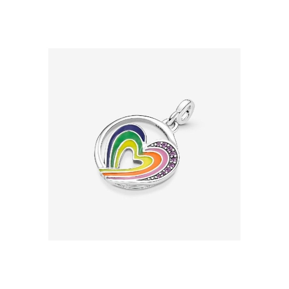 ME Rainbow Heart of Freedom Medallion Charms Pandora NZ