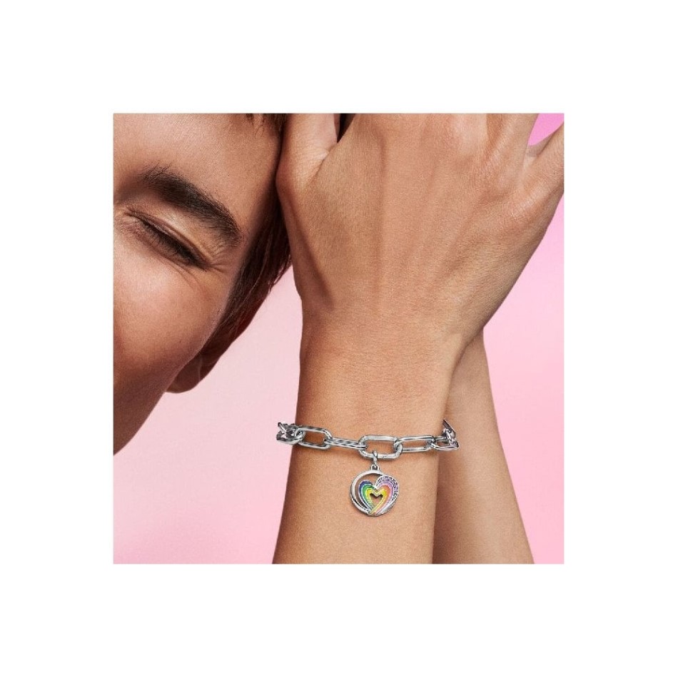 ME Rainbow Heart of Freedom Medallion Charms Pandora NZ