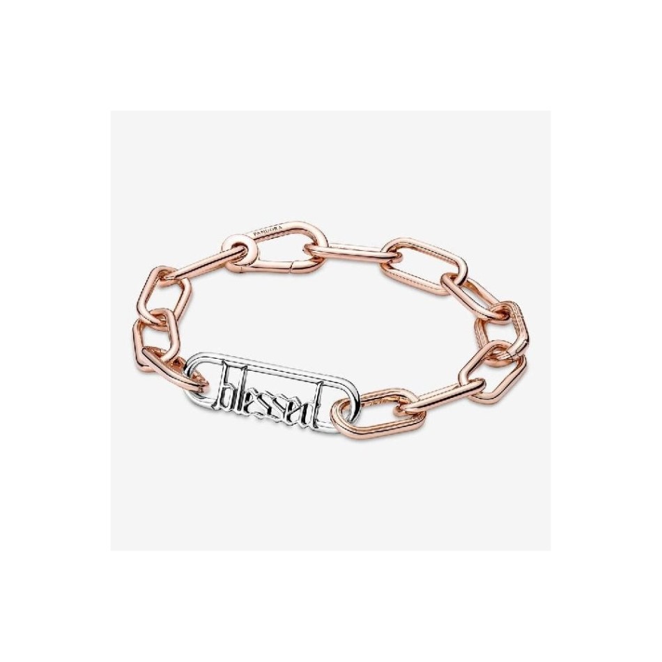 ME Styling Silver Blessed Word Chain Link Pandora NZ