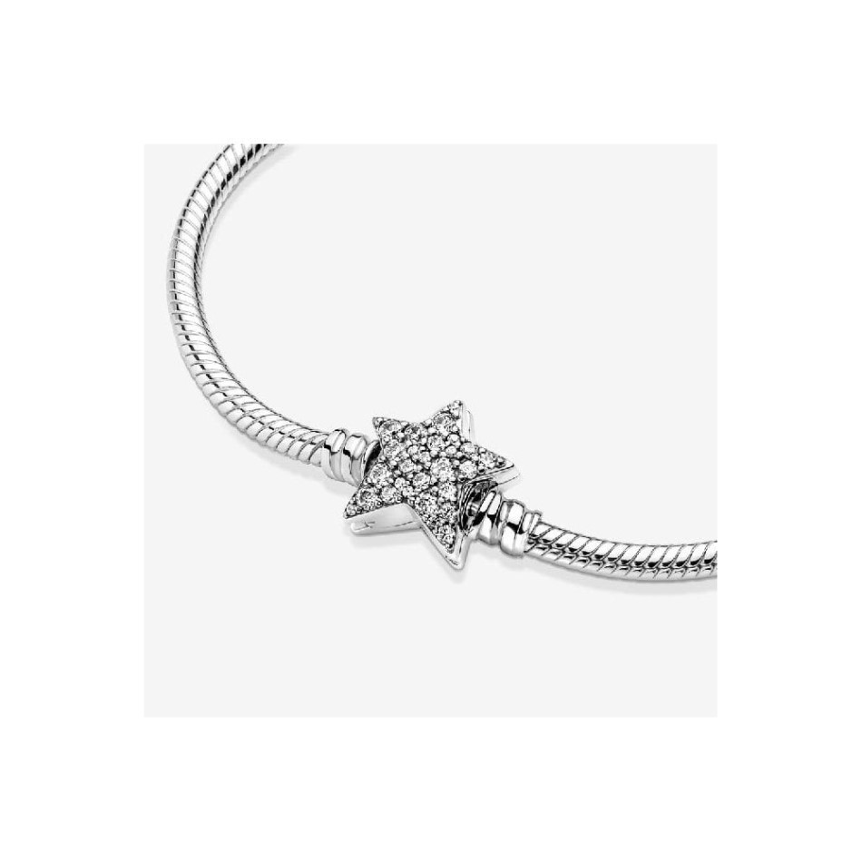 Moments Asymmetric Star Clasp Snake Chain Bracelet Pandora NZ