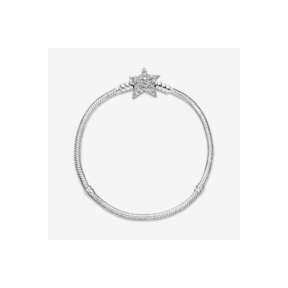 Moments Asymmetric Star Pandora NZ Clasp Snake Chain Bracelet