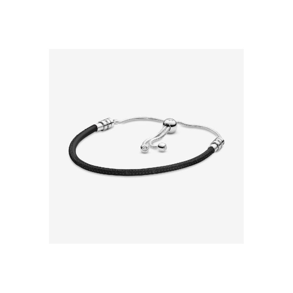 Moments Black Leather Slider Bracelet Pandora NZ
