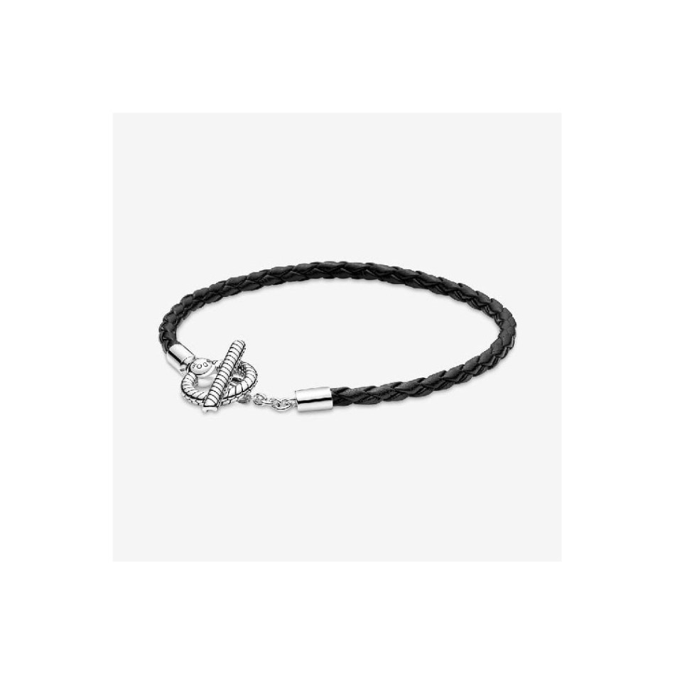 Moments Braided Pandora NZ Leather T-Bar Bracelet