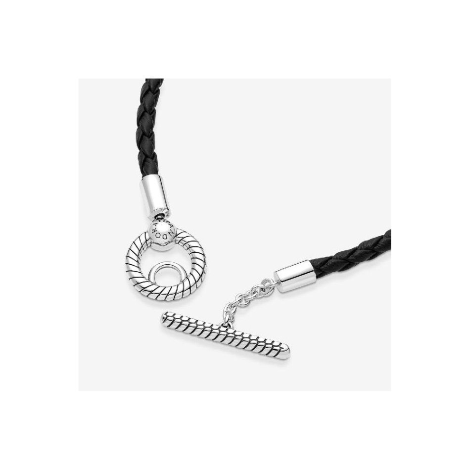 Moments Braided Pandora NZ Leather T-Bar Bracelet