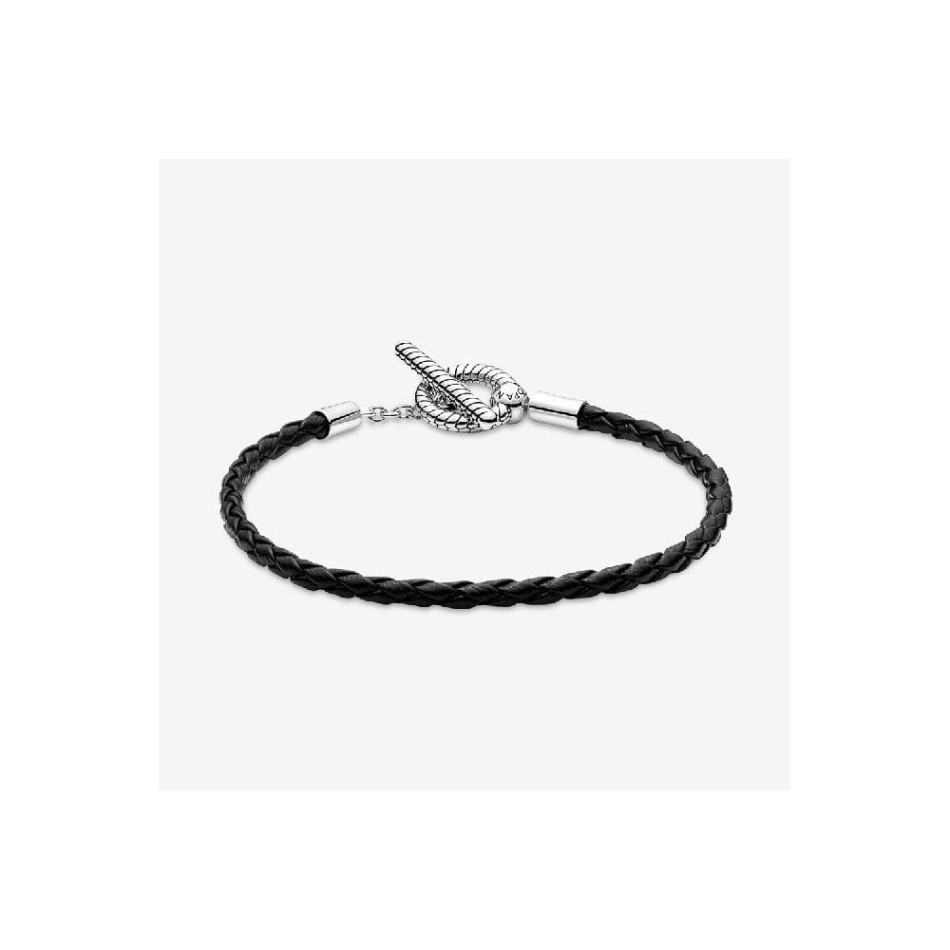 Moments Braided Pandora NZ Leather T-Bar Bracelet