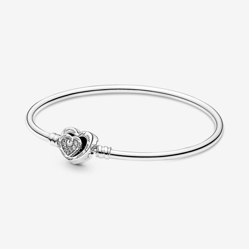 Moments Brand Pandora NZ Entwined Infinite Hearts Clasp Bangle