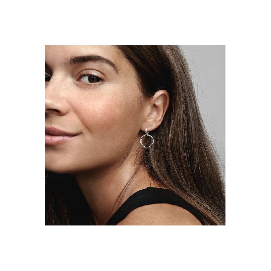 Moments Charm Double Hoop Earrings Pandora NZ