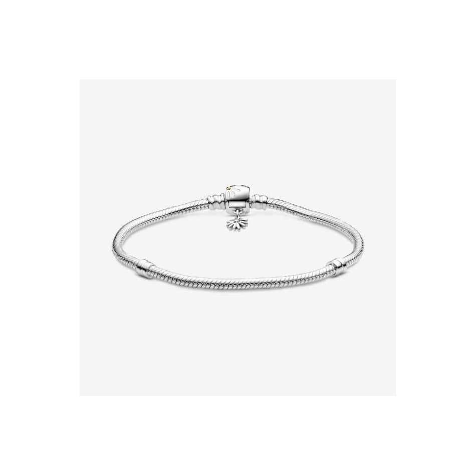 Moments Daisy Flower Clasp Snake Chain Bracelet Pandora NZ
