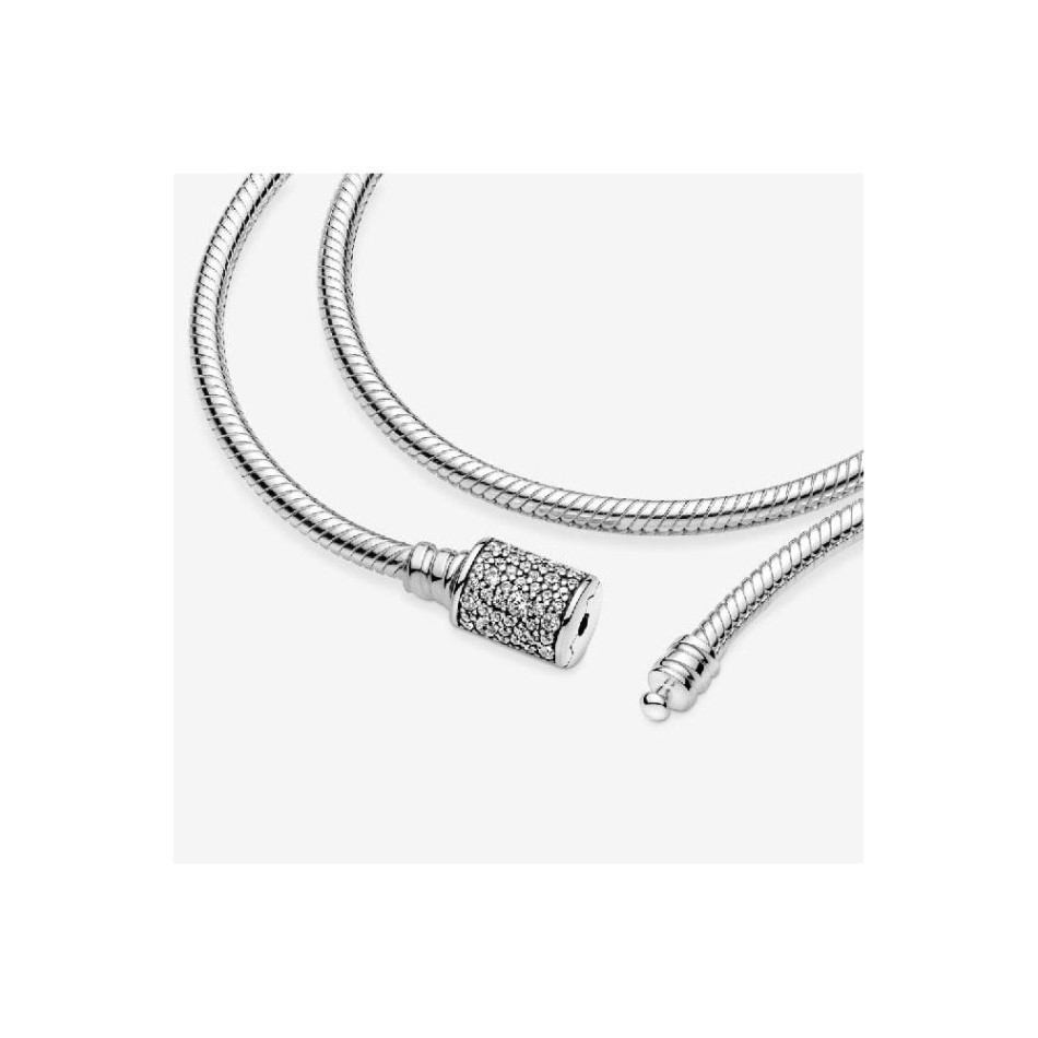 Moments Double Wrap Barrel Clasp Snake Chain Bracelet & Choker Pandora NZ