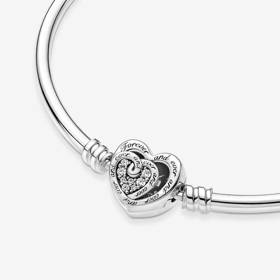 Moments Entwined Pandora NZ Infinite Hearts Clasp Bangle