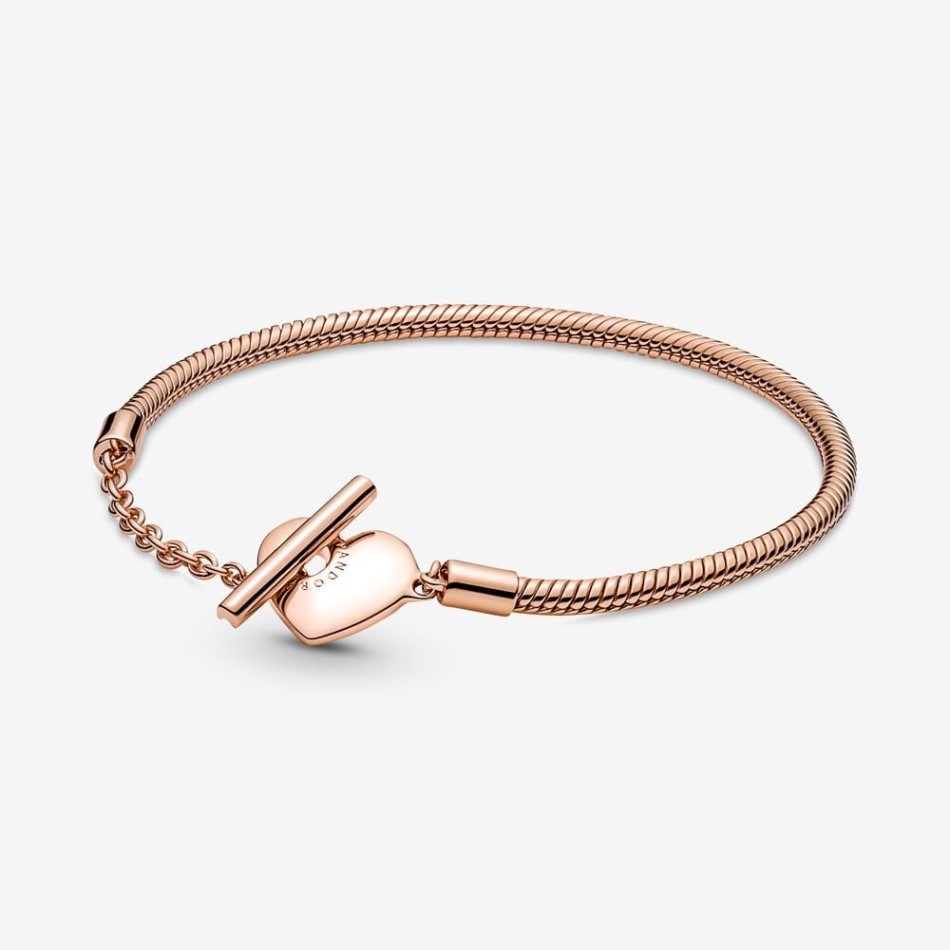 Moments Heart T-Bar Pandora NZ Snake Chain Bracelet