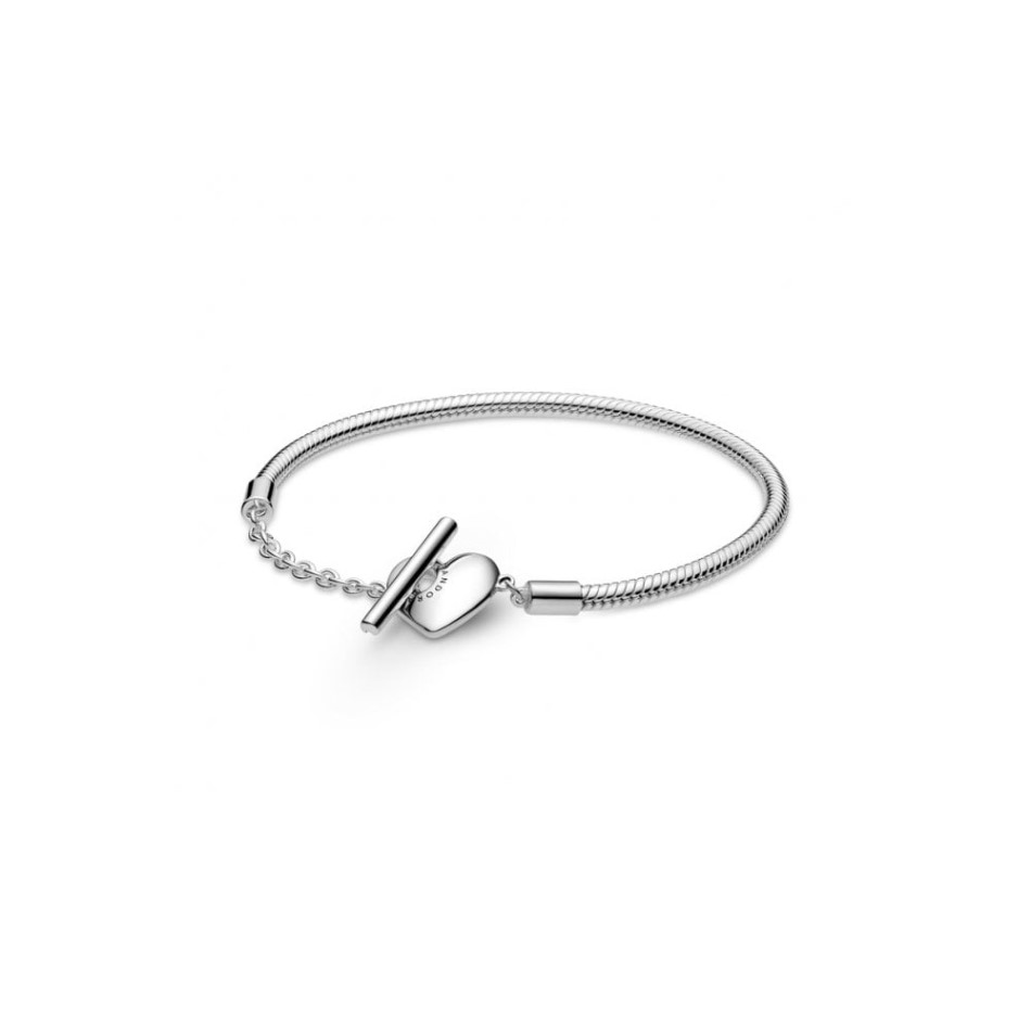Moments Heart T-Bar Snake Chain Bracelet Brand Pandora NZ