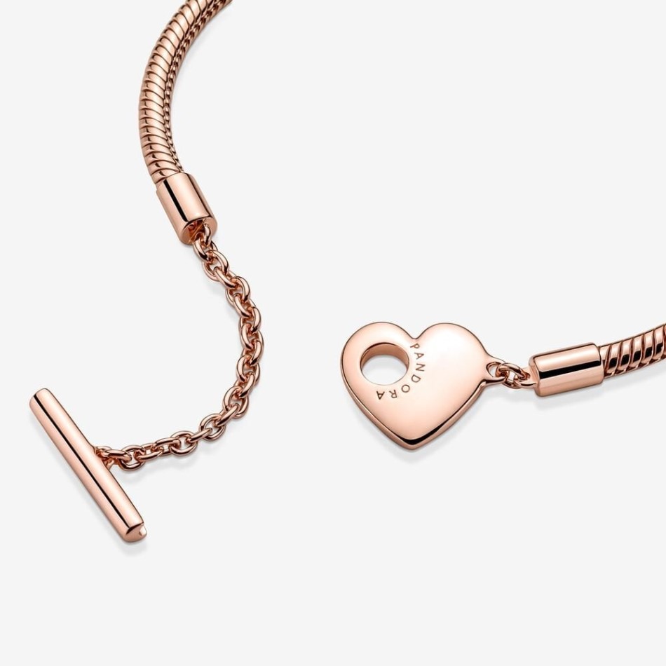 Moments Heart T-Bar Snake Pandora NZ Chain Bracelet