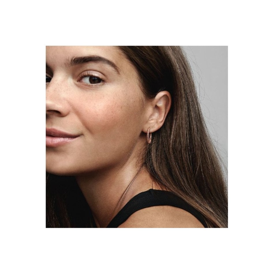 Moments Rose Charm Hoop Earrings Pandora NZ