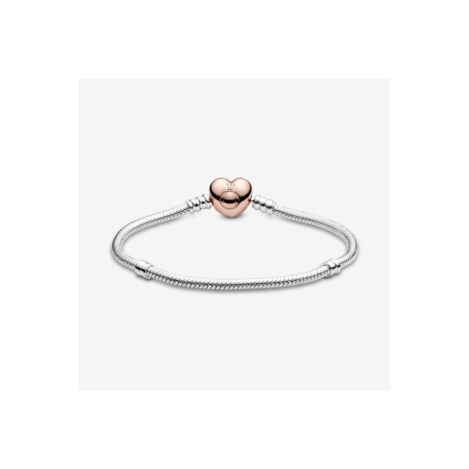 Moments Rose Heart Clasp Snake Pandora NZ Chain Bracelet